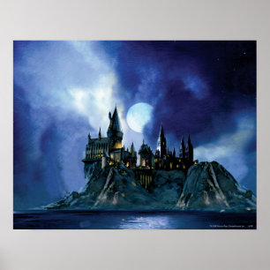 Póster Castillo de Harry Potter   Hogwarts de Noche