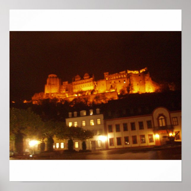 Póster Castillo de Heidelberg por la noche (Frente)