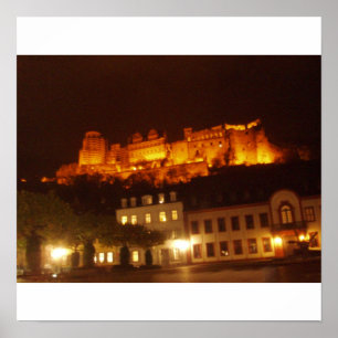 Póster Castillo de Heidelberg por noche