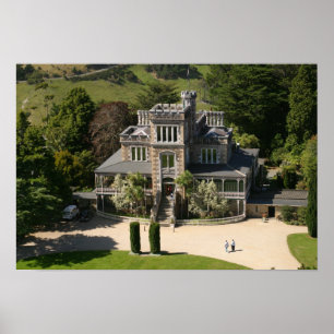 Póster Castillo de Larnach, Dunedin, Nueva Zelanda - aér