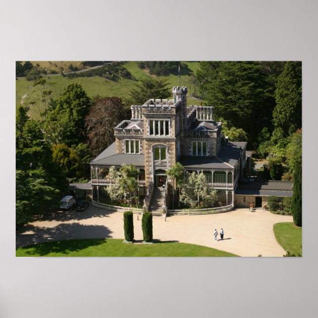 Póster Castillo de Larnach, Dunedin, Nueva Zelanda - aére (Frente)