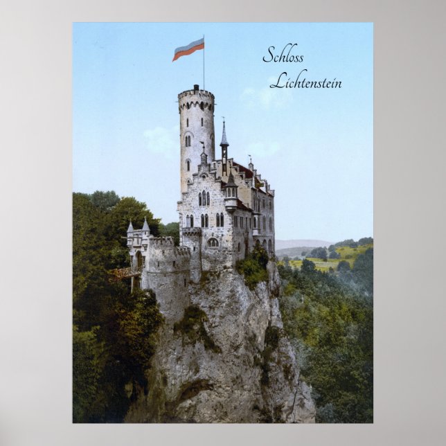 Póster Castillo de Liechtenstein (1890) (Frente)