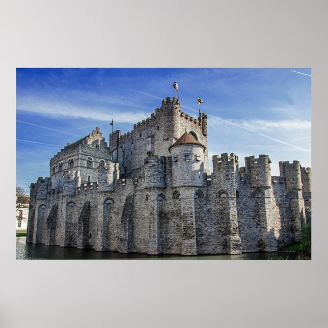 Póster Castillo de los Condes en Gante. (Frente)