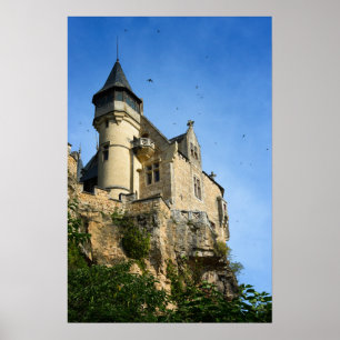 Póster castillo de Montfort, Dordoña, Francia