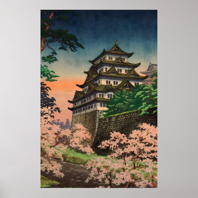 Póster Castillo de Nagoya 1937 por Tsuchiya Koitsu (Frente)