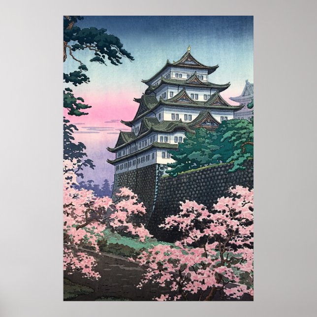 Póster Castillo de Nagoya por Tsuchiya Koitsu (Frente)