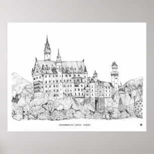 Póster Castillo de Neuschwanstein Alemania