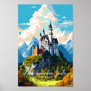Póster Castillo de Neuschwanstein Alemania lugar de viaje