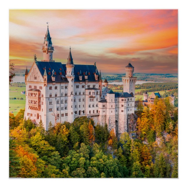 Póster Castillo de Neuschwanstein en Baviera (Anverso)