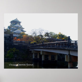 Póster Castillo de Osaka desde el Puente Destino de Viaje