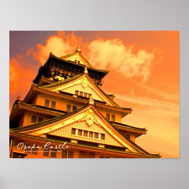Póster Castillo de Osaka (versión atardecer) (Frente)