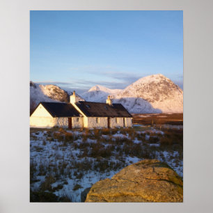 Póster Castillo de Roca Negra, Glencoe, Tierras Altas, Es