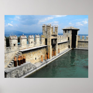 Póster Castillo de Sirmione, Lago de Garda, Italia