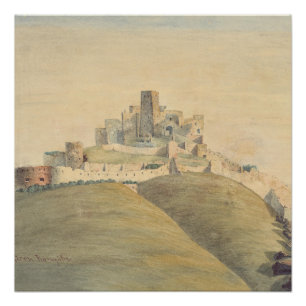 Póster Castillo de Trencin en el oeste de Eslovaquia