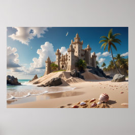 Póster Castillo desde la playa de Posibilidades