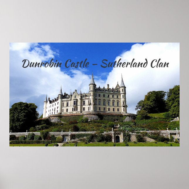 Póster Castillo Dunrobin de la familia de Clan Sutherland (Frente)