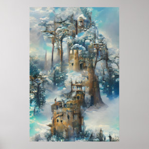 Póster Castillo En Bosque, Selva De Fantasía, Castillo Má