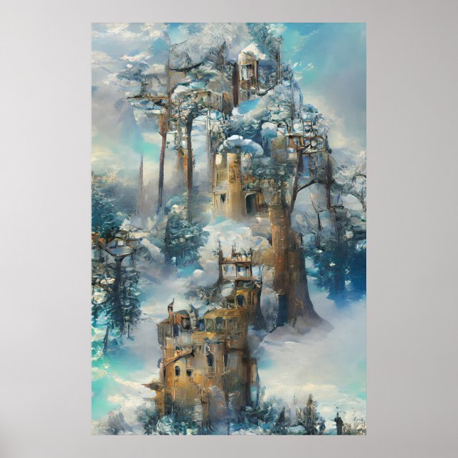 Póster Castillo En Bosque, Selva De Fantasía, Castillo Má (Frente)