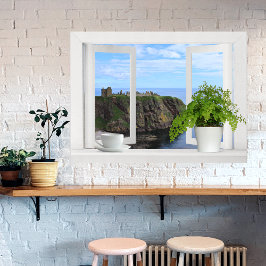 Póster Castillo en Escocia — Vista de ventana abierta de 