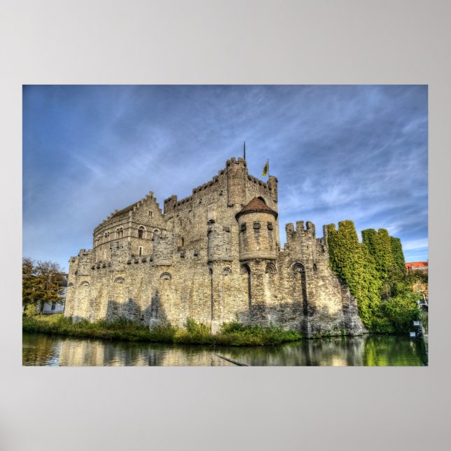 Póster castillo en Gante (Frente)