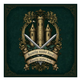 Póster "Castillo Escudo de Honor" Post medieval personali
