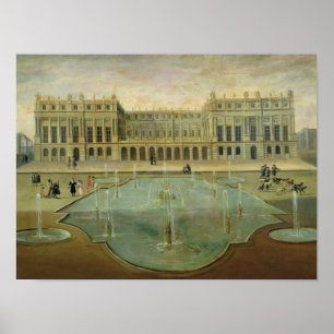 Póster Castillo francés de Versalles del lado del jardín