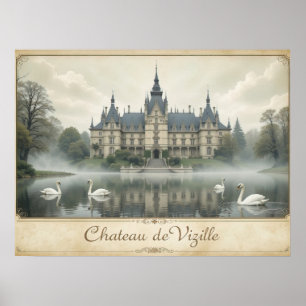 Póster Castillo francés elegante Château de Vizille