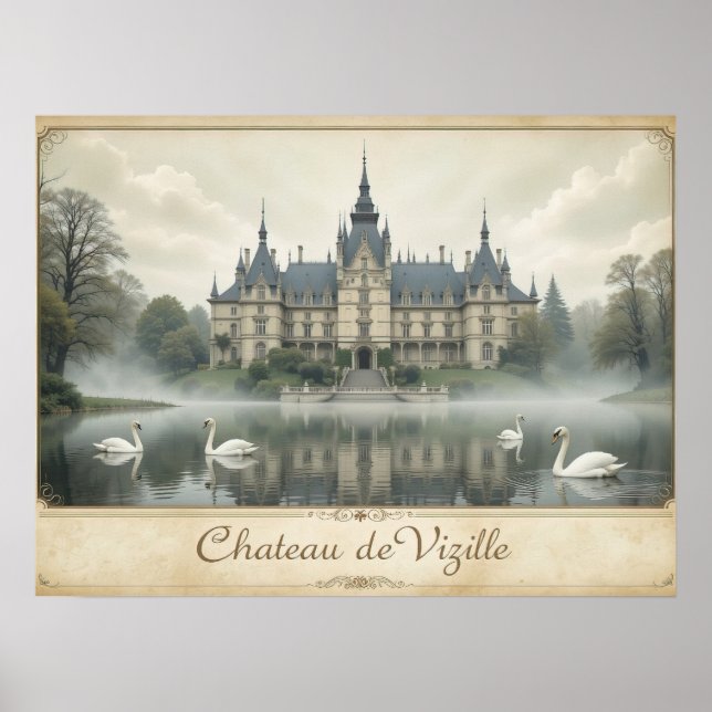 Póster Castillo francés elegante Château de Vizille (Frente)