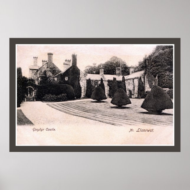 Póster Castillo Gwydyr de Gales de 1899 cerca de Llanwrst (Frente)