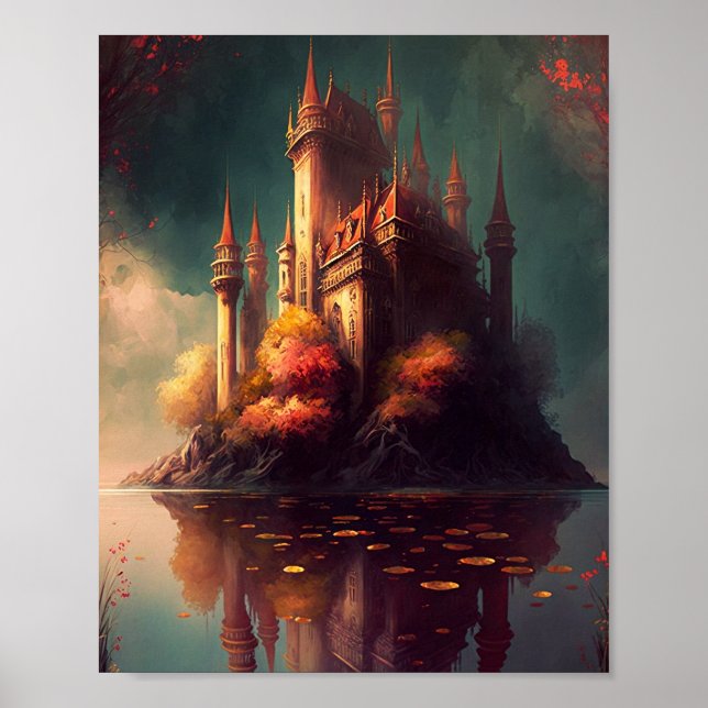 Póster Castillo mágico de fantasía (Frente)