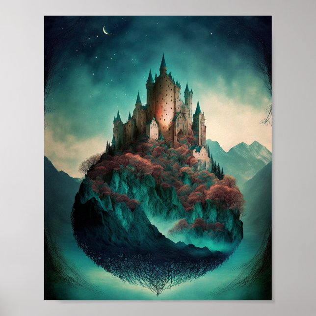 Póster Castillo mágico de fantasía (Frente)