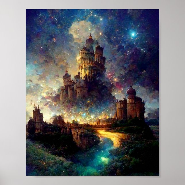 Póster Castillo mágico de fantasía (Frente)