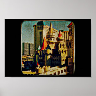 Póster Castillo medieval de Grunge