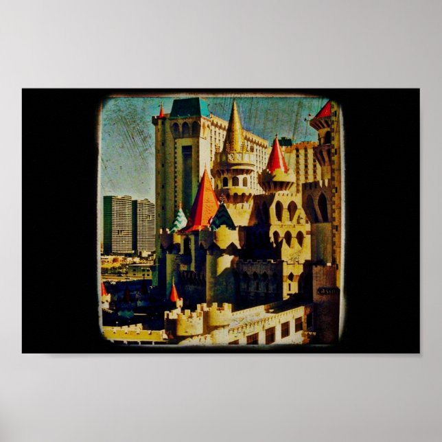 Póster Castillo medieval de Grunge (Frente)