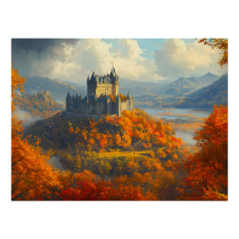 Póster Castillo medieval en una colina