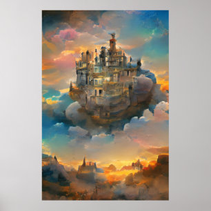 Póster Castillo medieval, reino de la fantasía, castillo 