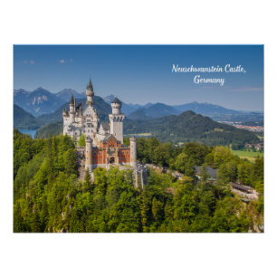 Póster Castillo Neuschwanstein, Alemania Baviera