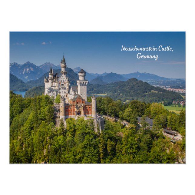 Póster Castillo Neuschwanstein, Alemania Baviera (Anverso)