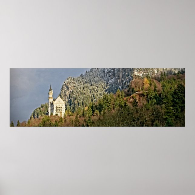 Póster Castillo Neuschwanstein - Alemania - Poster 36x12 (Frente)