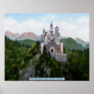 Póster Castillo Neuschwanstein, Baviera, Alemania