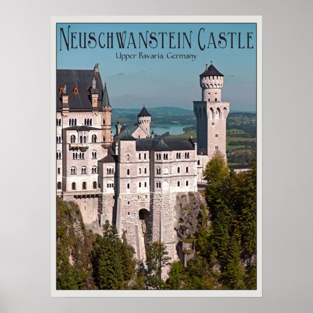 Póster Castillo Neuschwanstein de Marienbrücke - Inglés (Frente)