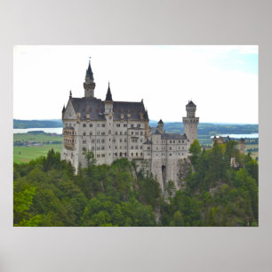Póster Castillo Neuschwanstein desde el puente