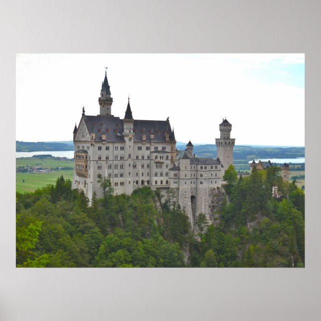 Póster Castillo Neuschwanstein desde el puente (Frente)