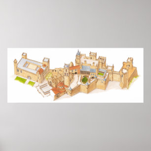 Póster Castillo Olite. Navarra