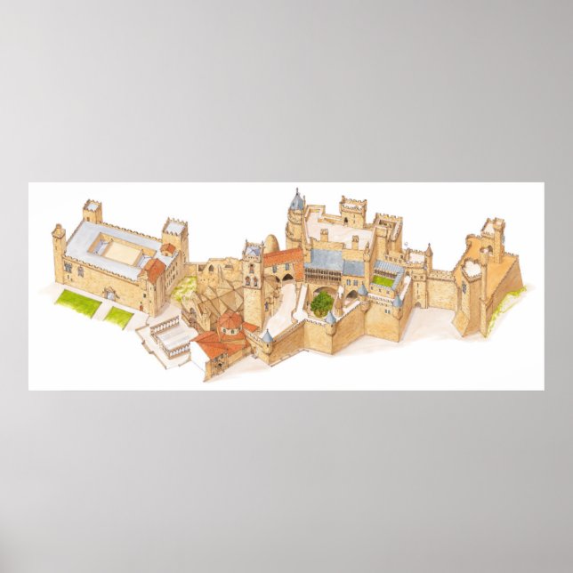 Póster Castillo Olite. Navarra (Frente)