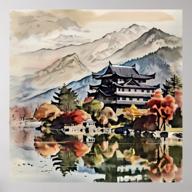 Póster Castillo Pacífico de Montaña (Frente)