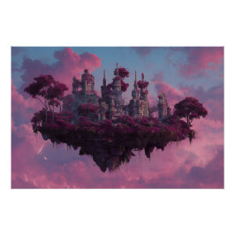 Póster Castillo Rosa Isla Flotante