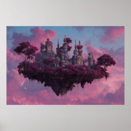 Póster Castillo Rosa Isla Flotante