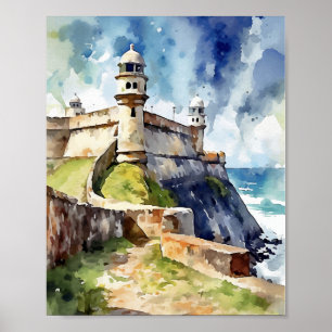 Póster Castillo San Felipe del Morro San Juan Puerto Rico
