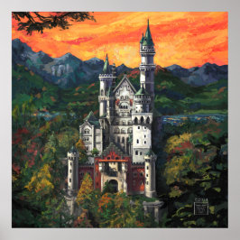 Póster Castillo Schloss Neuschwanstein